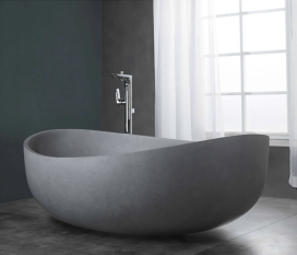 Wave Concrete Bath Grey Matte